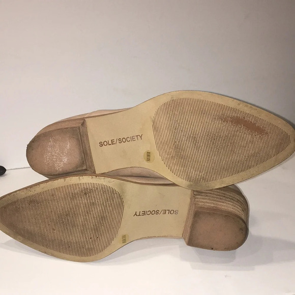 Sole Society Nancy Tan Stacked Heel Booties - Picture 7 of 7